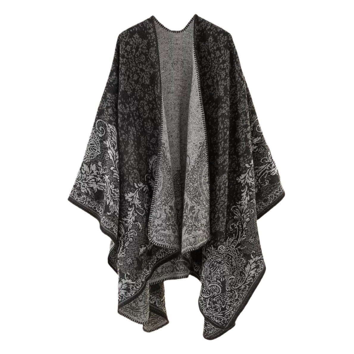Factory spot wholesale Women's split Cape shawl classical style double-sided tassel travel warm cloak New