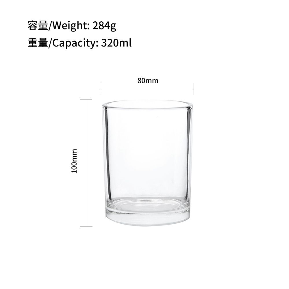 Hot sale Amazon de alta calidad vidrio transparente vela taza taza de frasco de frasco de frasco de frasco 80 90