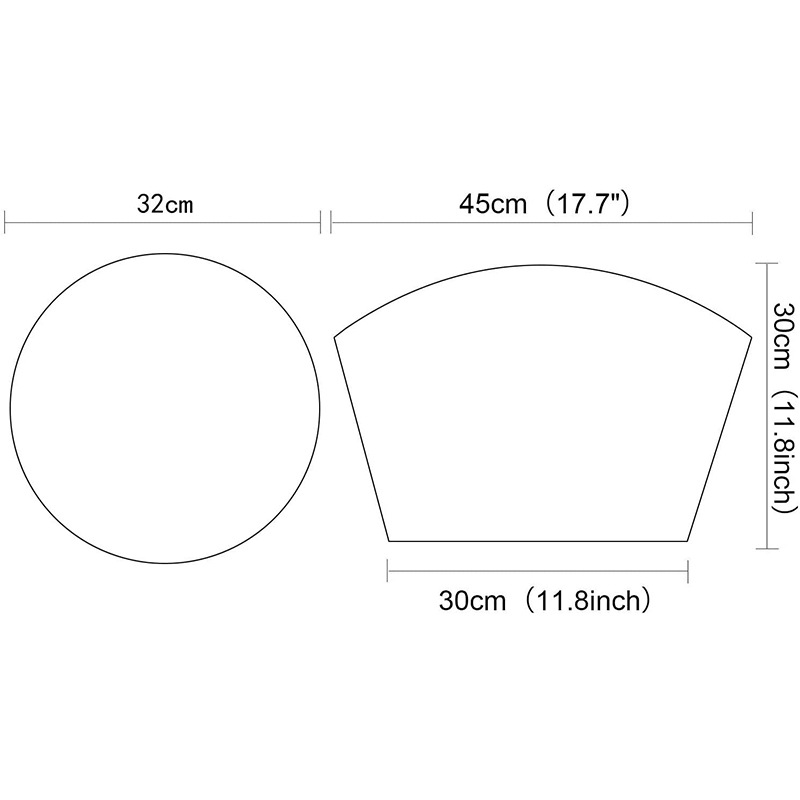 Placemat transfronterizo en forma de abanico, combinación simple y versátil, lavable y fácil de limpiar, texlin espesado Western placemat
