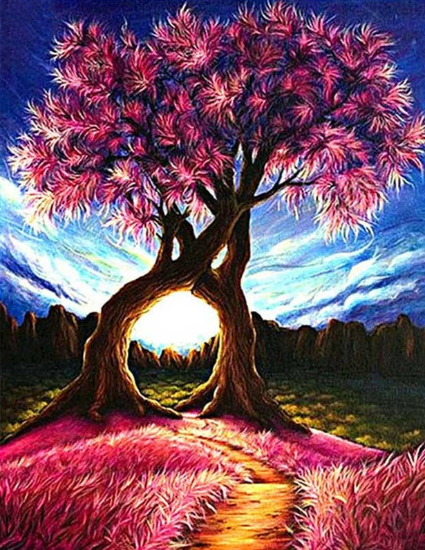 Кристальная живопись (Yiwu) 5D полный набор страз Moon & Landscape DIY, 30×40 см, струйные кристаллы