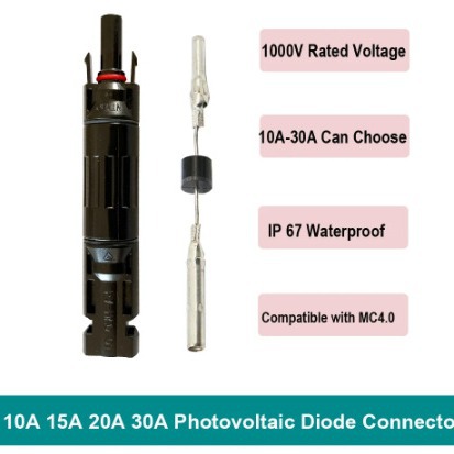 MC4 photovoltaic fuse connector is compatible with MC4 connector (with 10A15A photovoltaic anti-reverse diode optional)