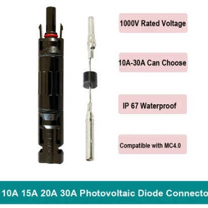 MC4 photovoltaic fuse connector is compatible with MC4 connector (with 10A15A photovoltaic anti-reverse diode optional)