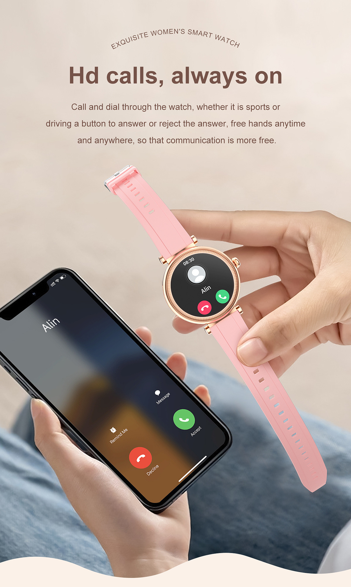 Smartwatch For Women With Colourful Light Pedometer And Round Screen_voghion.com