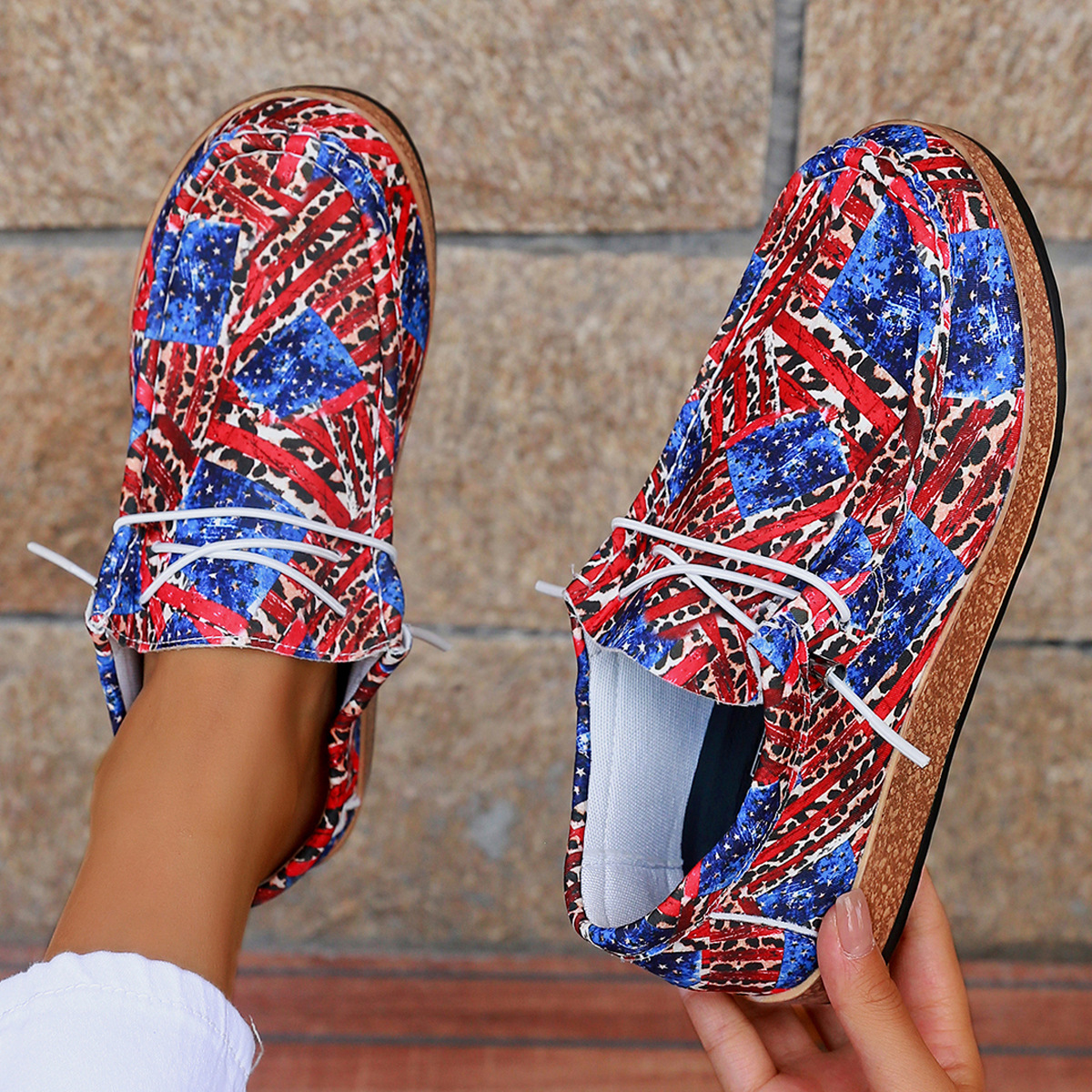 2024 New Thick soled Independent Day Large Fashion Sports and Leisure Board Lazy Shoes_voghion.com