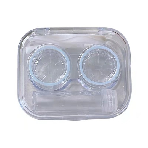 Sandalwood Purple Contact Lens Box No Twist Cap High-end Transparent Visual Cool Style Simple Portable Contact Lens Box