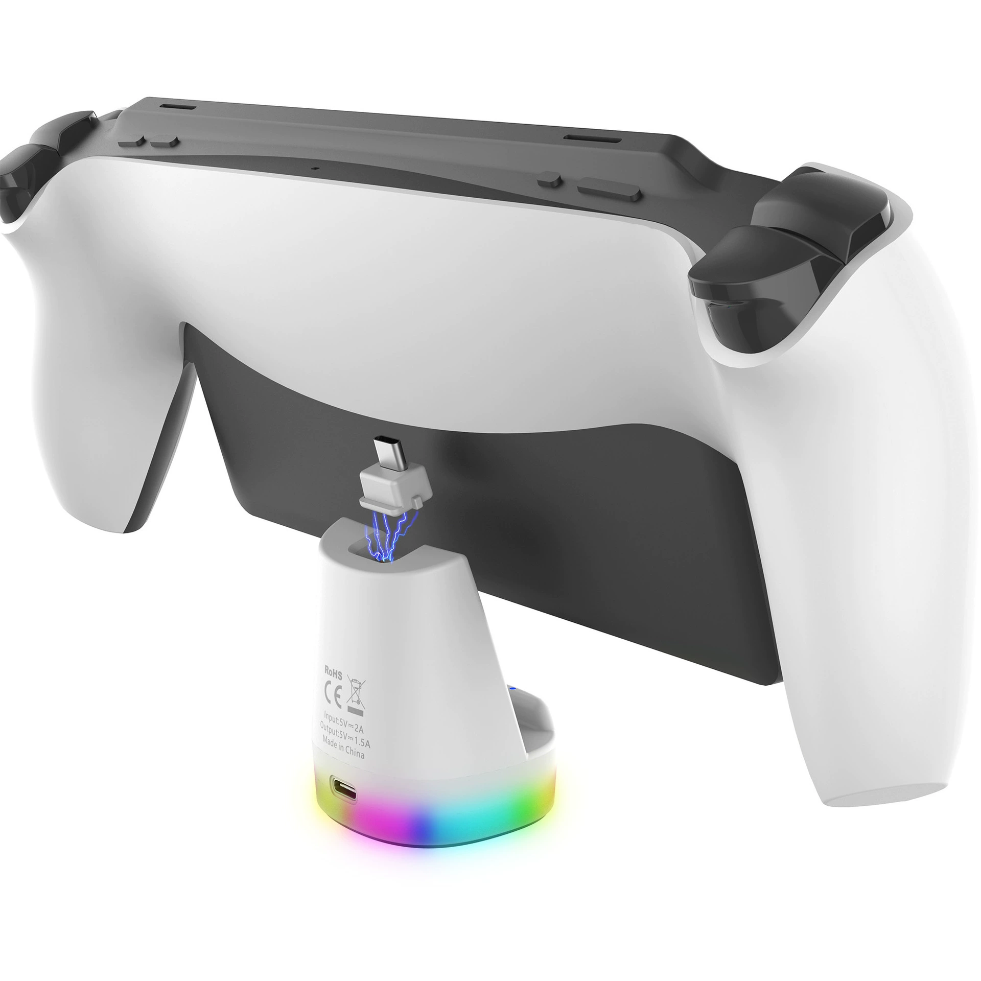 PS5 Portal портативная машина магнитный контакт зарядная база переносная машина одиночное место зарядка с цветной RGB подсветкой PG-P5P25