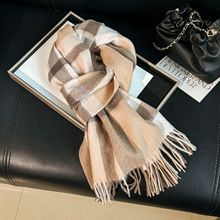 澳洲wool纯羊毛围巾女秋冬经典英伦风格纹围巾男女通用保暖围脖