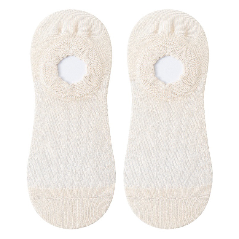 Calcetines de mujer calcetines de tobillo de corte bajo de algodón de primavera y verano calcetines de mujer finos antideslizantes calcetines invisibles de malla de algodón puro calcetines Zhuji