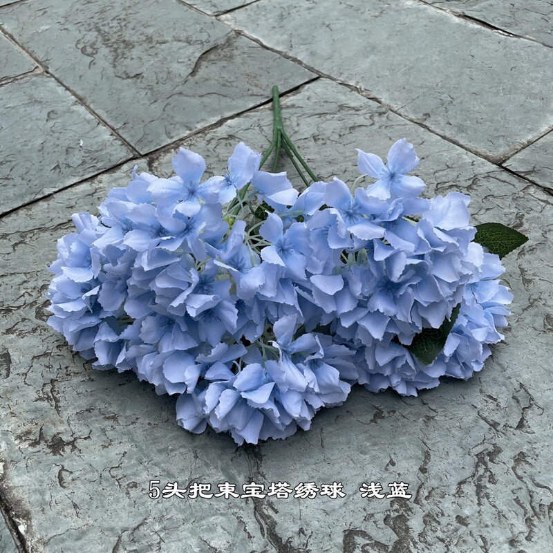新商品の外国貿易の青いアジサイの青い色はバラの牡丹のアジサイの結婚祝いの柔らかい装飾の偽の花を卸売りします。|undefined