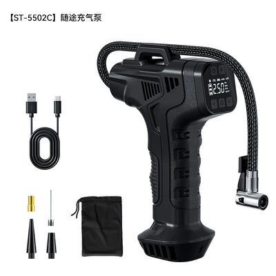 Car-Mounted Air Pump, Tire Inflator, Hava nasosu - black-portable-air-pump