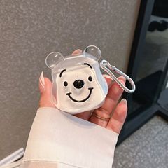 AirPods Case, Apple Earbud Case Gen 2 Gen 3 Pro Transparent Cute Bear Cartoon Bluetooth Compatible