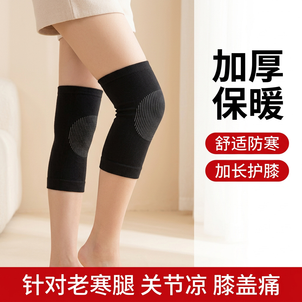 Factory-made ultra-thin knee pads, warm and comfortable for cold legs, suitable for both men and women, designed for joint protection during sports, with anti-slip features, breathable, and skin-friendly, ideal for winter and air-conditioned rooms