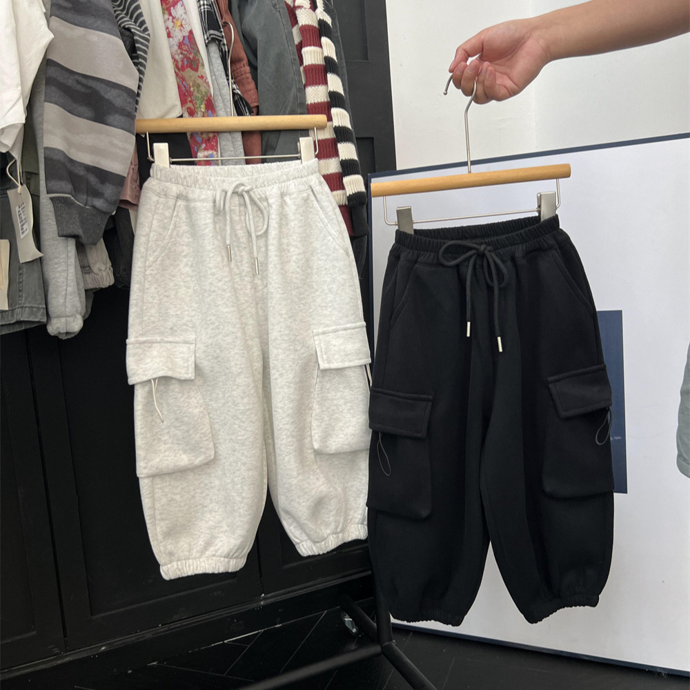 Pantaloni da lavoro americani da esterno per ragazzi autunno 2024, nuovi pantaloni morbidi e grandi con tasche, tinta unita, allacciati alla caviglia, lunghi_voghion.com