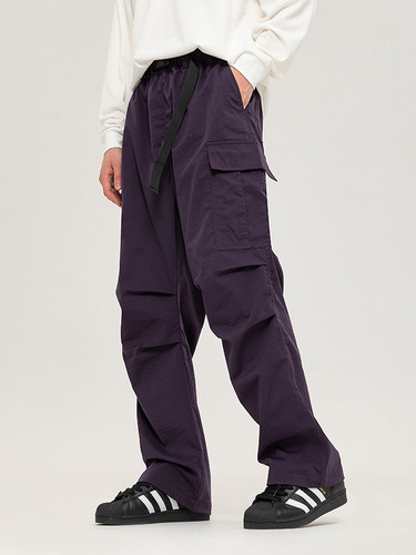 Conductive Night Purple Work Pants for Men Spring 2024 New Functional Windbreak Parachute Pants Unisex Loose Straight Leg Pants
