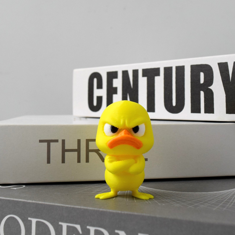 3D Printed Fun Heart-Shaped Duck Figurine, Sitting Posture, Casual and Cute Duck Statue, Perfect for Home Decoration