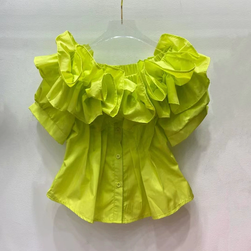 Популярная в этом году корейская чиха уникальная и шикарная белая рубашка с одним плечом