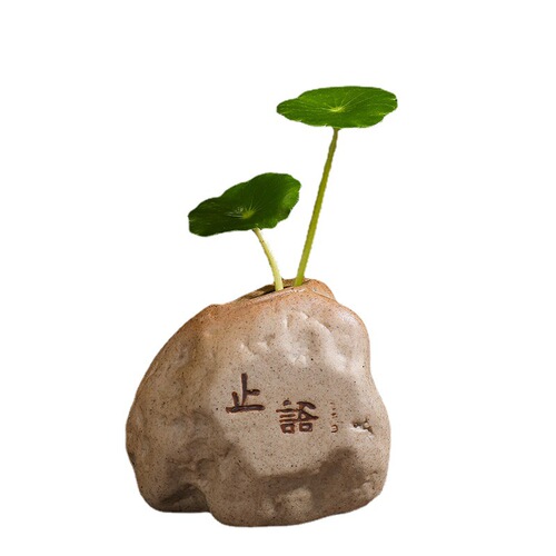 Creative Zen tea table ceramic tea pet imitation stone decoration tea table office desktop small furnishings hydroponic decorations