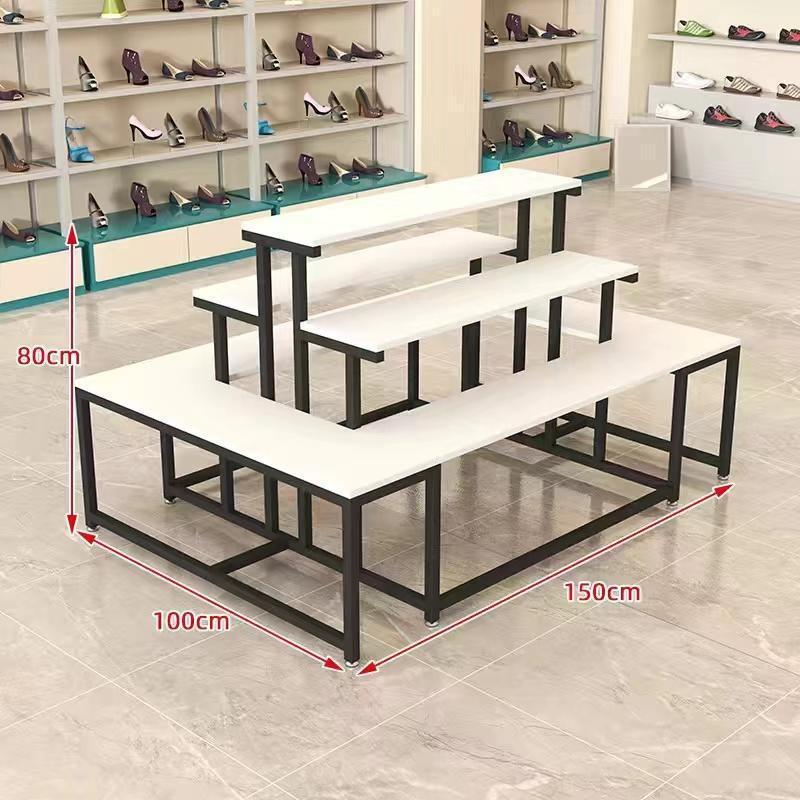 靴店展示台両面デパートバッグ展示棚靴棚流し台花屋化粧品陳列棚多層棚|undefined