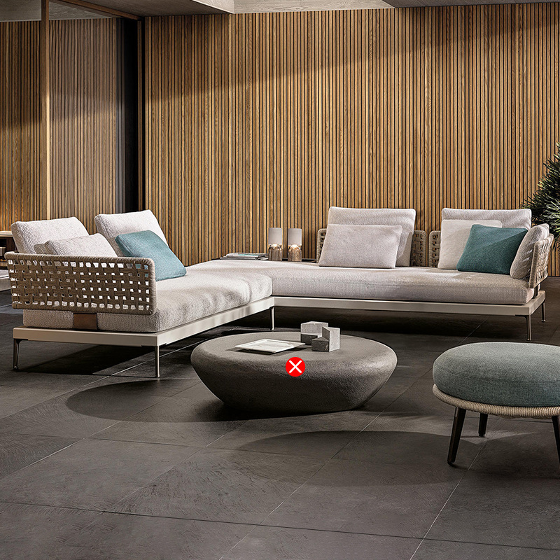 Conjunto de sofás de ratán para terraza, patio, jardín, solárium, silla de ratán para balcón, sofá de aleación de aluminio. image 38