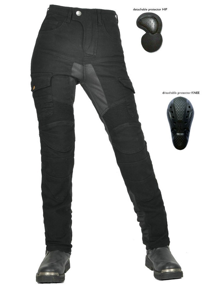 VOLERO jeans de motocicleta malla de verano transpirable motocicleta carreras anti-caída caballero femenino ropa de trabajo pantalones de ciclismo