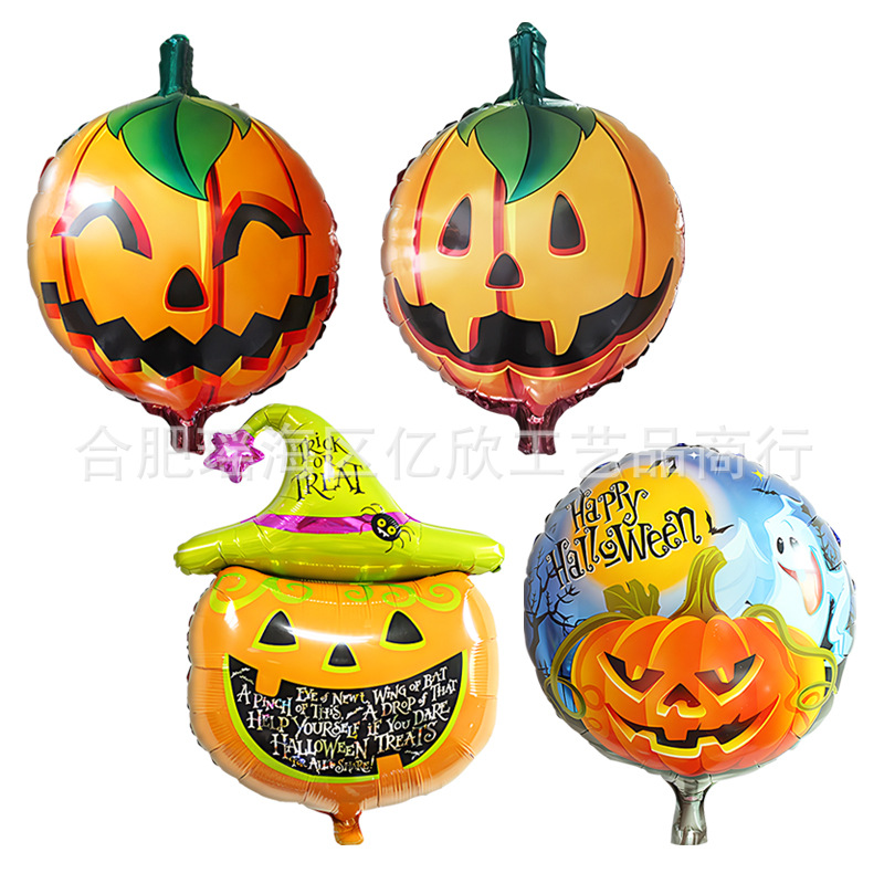 Card shape Halloween bat spider pumpkin head aluminum foil balloon…