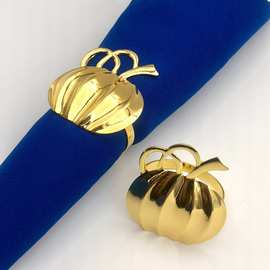 酒店万圣节光面南瓜金属餐巾扣餐巾环餐巾圈口巾圈厂家批发