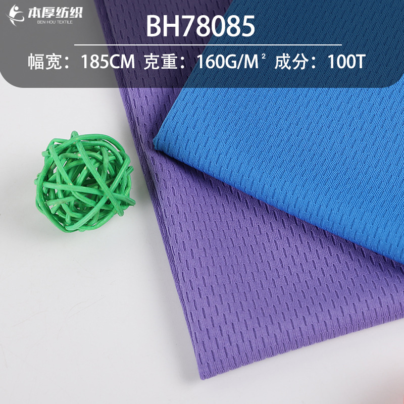 75D全涤长孔鸟眼针织面料 运动服春夏T恤短袖网眼布面料