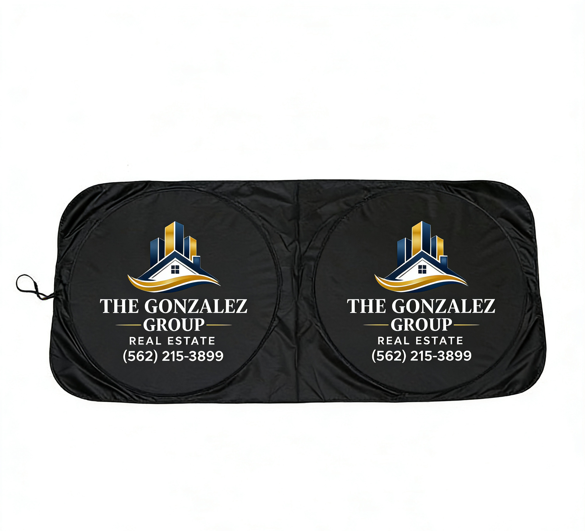 Cross-border sun protection and heat insulation 170T silver-coated fabric double-layer car sunshade with built-in flat polyester cooling system