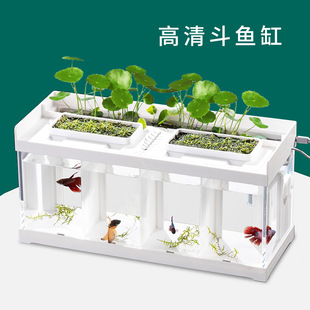 Creative bucket fish tank acrylic desktop ecological filtration water change-free heating group row dedicated isolation bucket fish tank