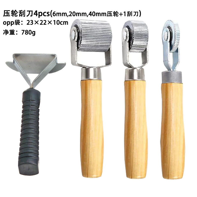 汽车补胎压轮刮刀补胎工具包压实轮 音响隔音滚轮装潢推轮|undefined