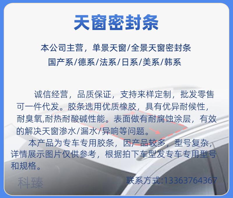 Lr023393 Is Suitable for Land Rover Range Rover Sport 06-12 Sunroof Seal Strip Roof Rubber Seal Ring
