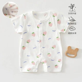 安阳婴童装婴儿连体衣夏季薄款短袖空调服新生儿衣服宝宝纯棉睡衣
