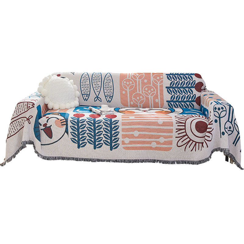 Nordic Internet celebridad sofá manta de doble cara cubierta completa sofá cojín de tela estilo ins Four Seasons universal de algodón de lino cubierta de la toalla del sofá