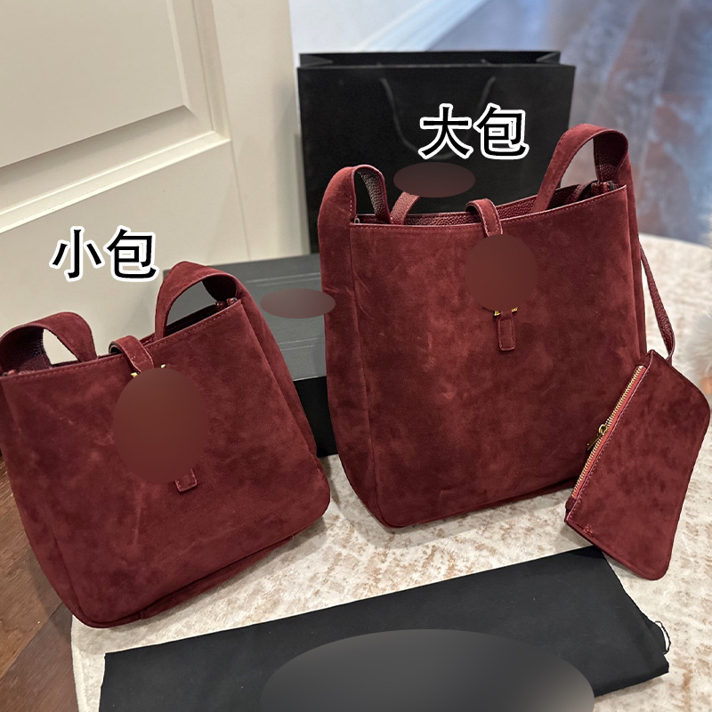 水桶包大容量通时尚磨砂质感慵懒风勤麂皮hobo包腋下包单肩包包女|undefined