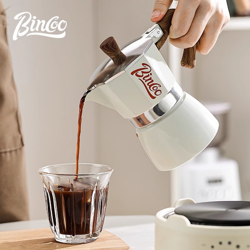 Bincoo Moka Pot Máquina de café Hogar Pequeño Horno eléctrico Extracto Máquina de café de mano Juego de café