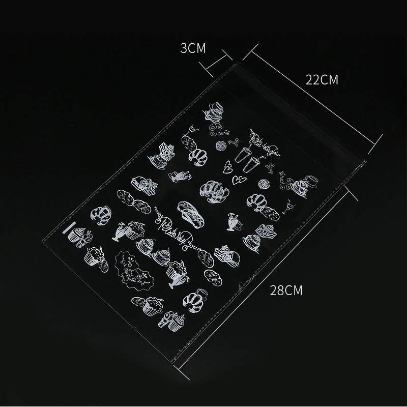 자가접착식 고투명 꽃무늬 22*28+3-(100개/팩)