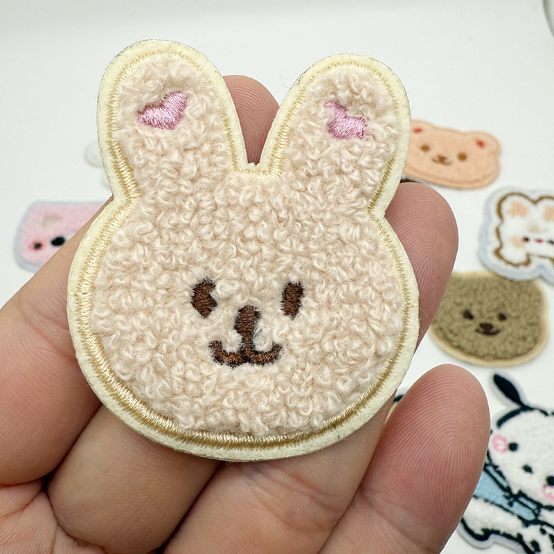 スポットタオル刺繍漫画布ステッカーウサギ刺繍パッチステッカー自己粘着縫い目なしパッチ刺繍バッグ帽子装飾ステッカー|undefined