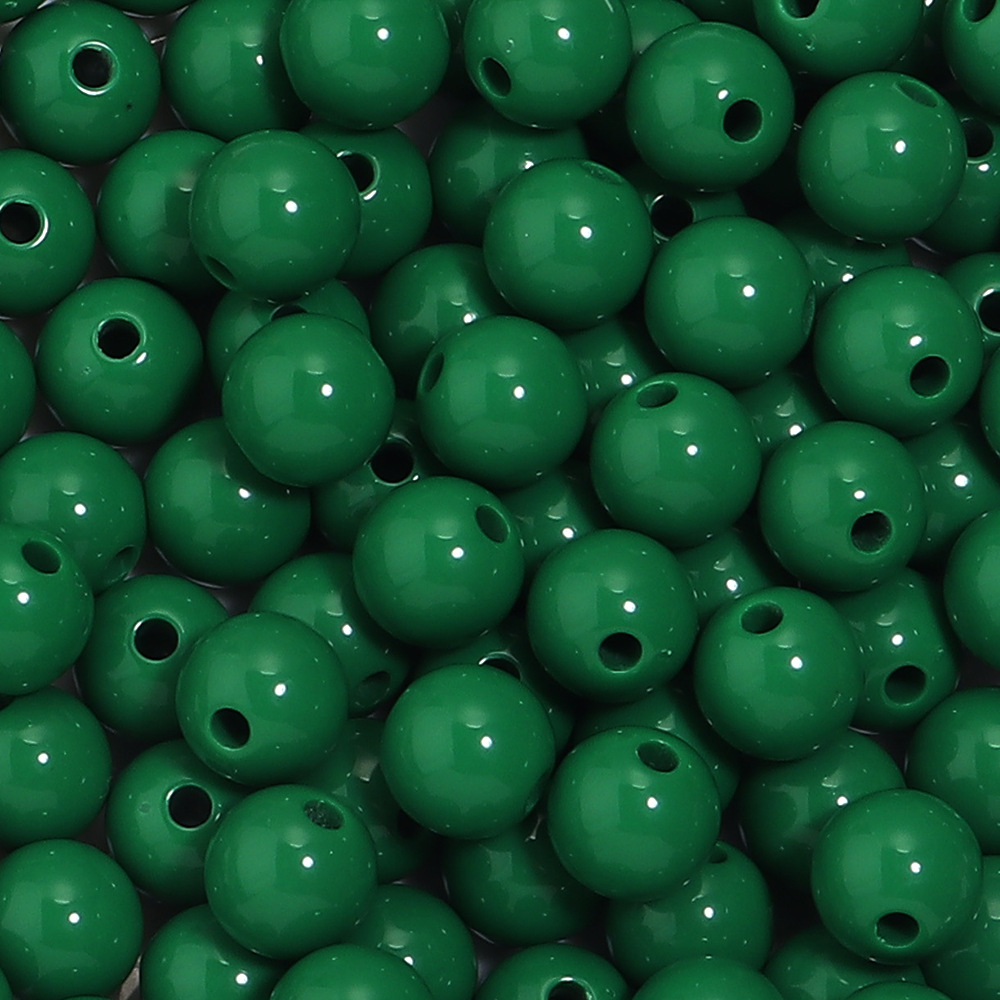 Cuentas redondas acrílicas de color sólido para Navidad, cuentas redondas de color sólido para joyería hecha a mano, accesorios de bricolaje, cuentas redondas de color sólido, cuentas sueltas.