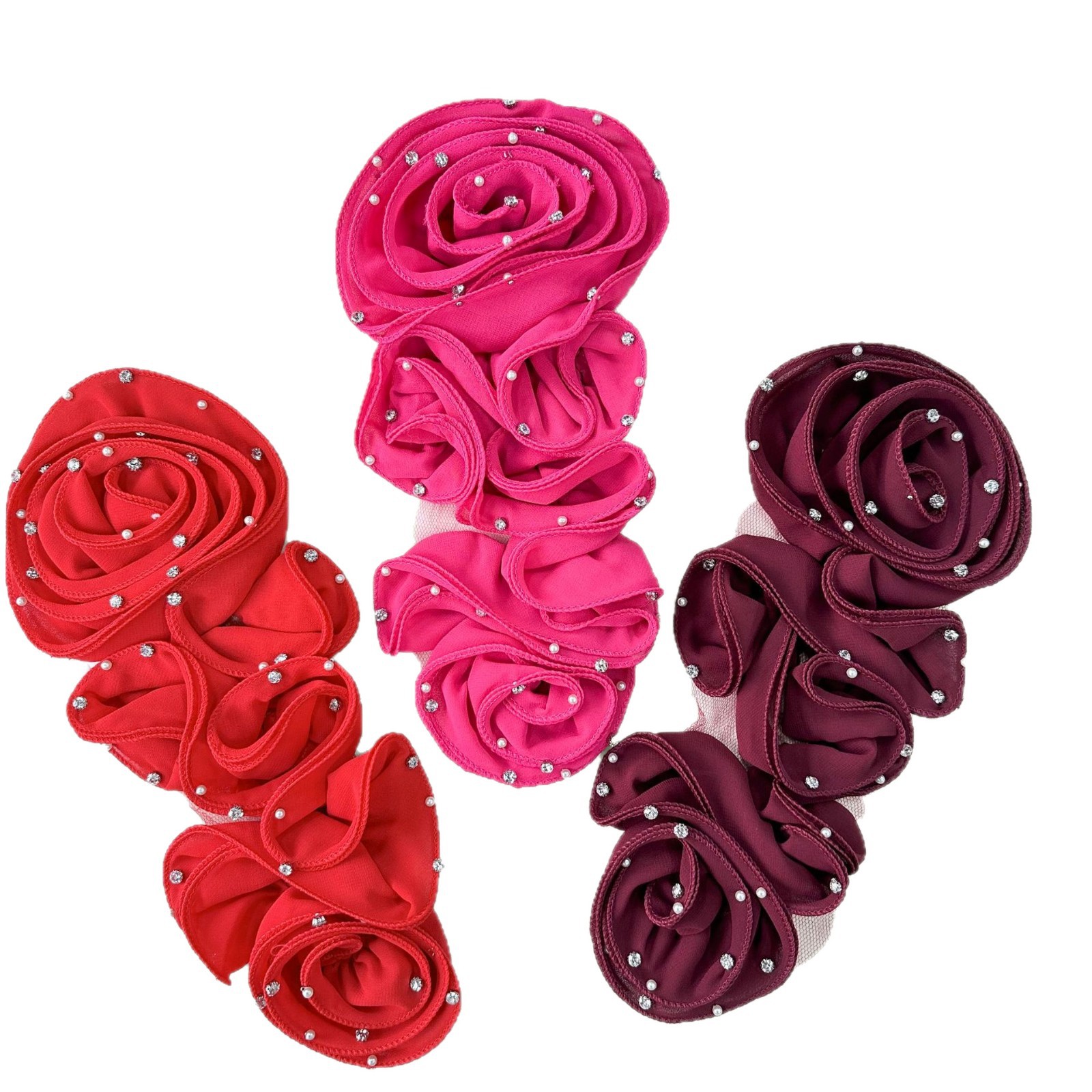 Cinturón de nieve multicolor taladro flor tela accesorios para el cabello ropa de baile de moda vestido accesorios de decoración al por mayor