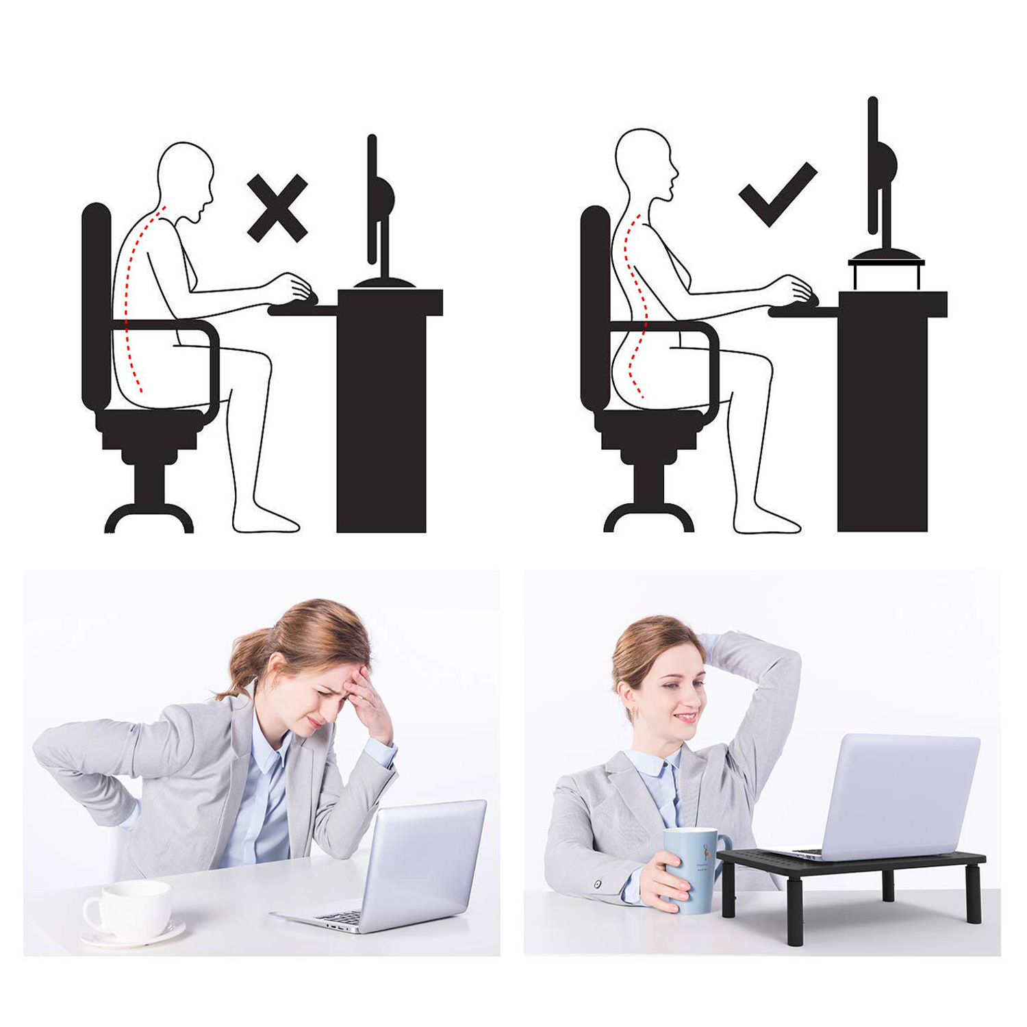 Monitor transfronterizo soporte de la computadora portátil ajustable base de escritorio rack de almacenamiento rack de aumento de altura