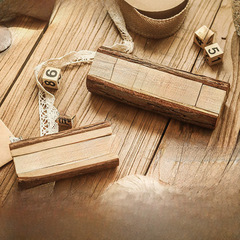 Retro Personality Creative Wooden Wood Date Mini Calendar Ornament Natural Wood Desk Dining Table Decor Item Photography Prop