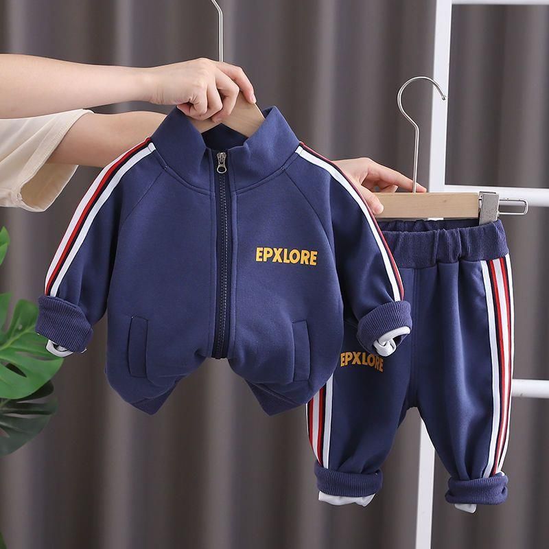 Drenge 2024 Nyt flot babysportssæt med lange ærmer Børnetøj til forår og efterår_voghion.com