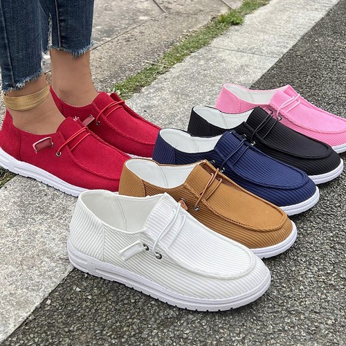 Women's Plus-Size Casual Shoes for Foreign Trade, 2024 Spring/Summer New Arrival—European and American Style Flat, Slip-On, Low-Top Loafers, Women's Single Shoes
