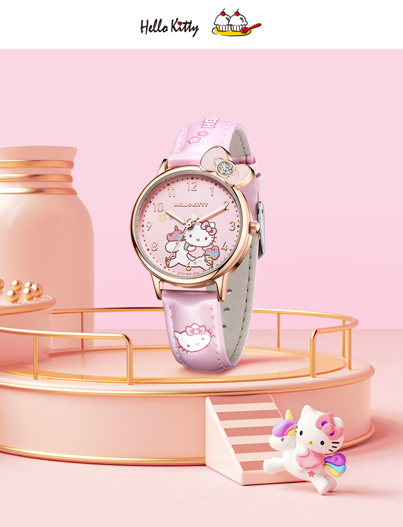 Genuine ZGO X Sanrio Hello Kitty Cute Unicorn Girl's Quartz Watch