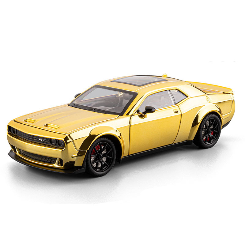 1:24 Hellcat versión de galvanoplastia de aleación modelo de coche deportivo de simulación con sonido de retorno, luz y regalo de niño al por mayor transfronterizo