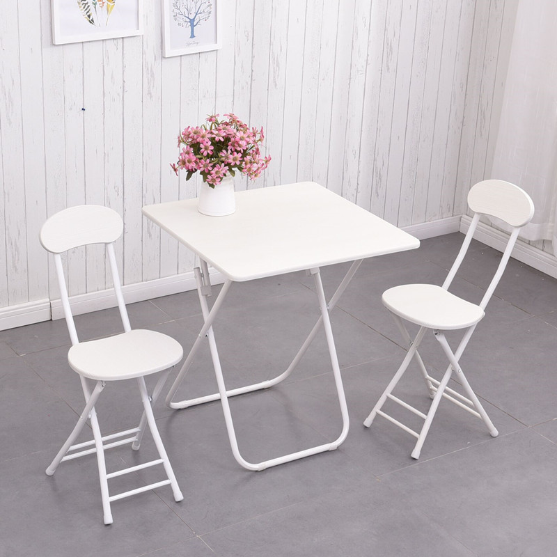 Mesa plegable, mesa de comedor casera, mesa de comedor simple, mesa cuadrada para 4 personas, mesa cuadrada portátil al aire libre, mesa cuadrada