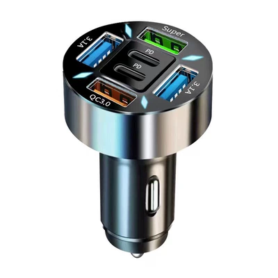 Charger Super Fast Charging Car: Mobil şarj cihazları - 6usb-2pd4usb-super-fast-charging-black-opp-bag