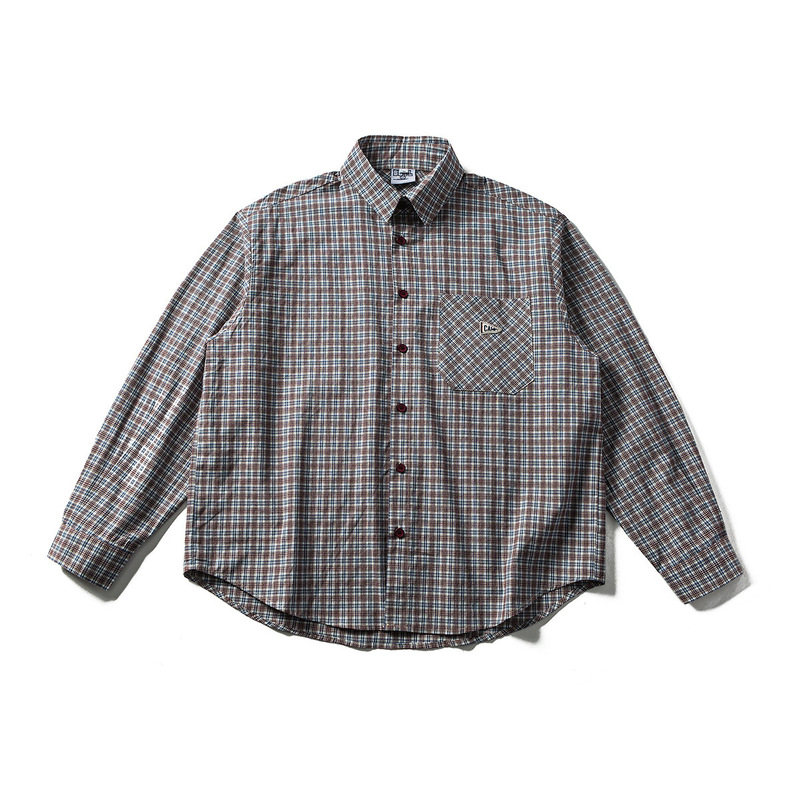 Beijie Men's Clothing 2026 Spring New Retro Plaid Shirt Men's Trendy Brand Long Sleeve Shirt Loose Casual Jacket