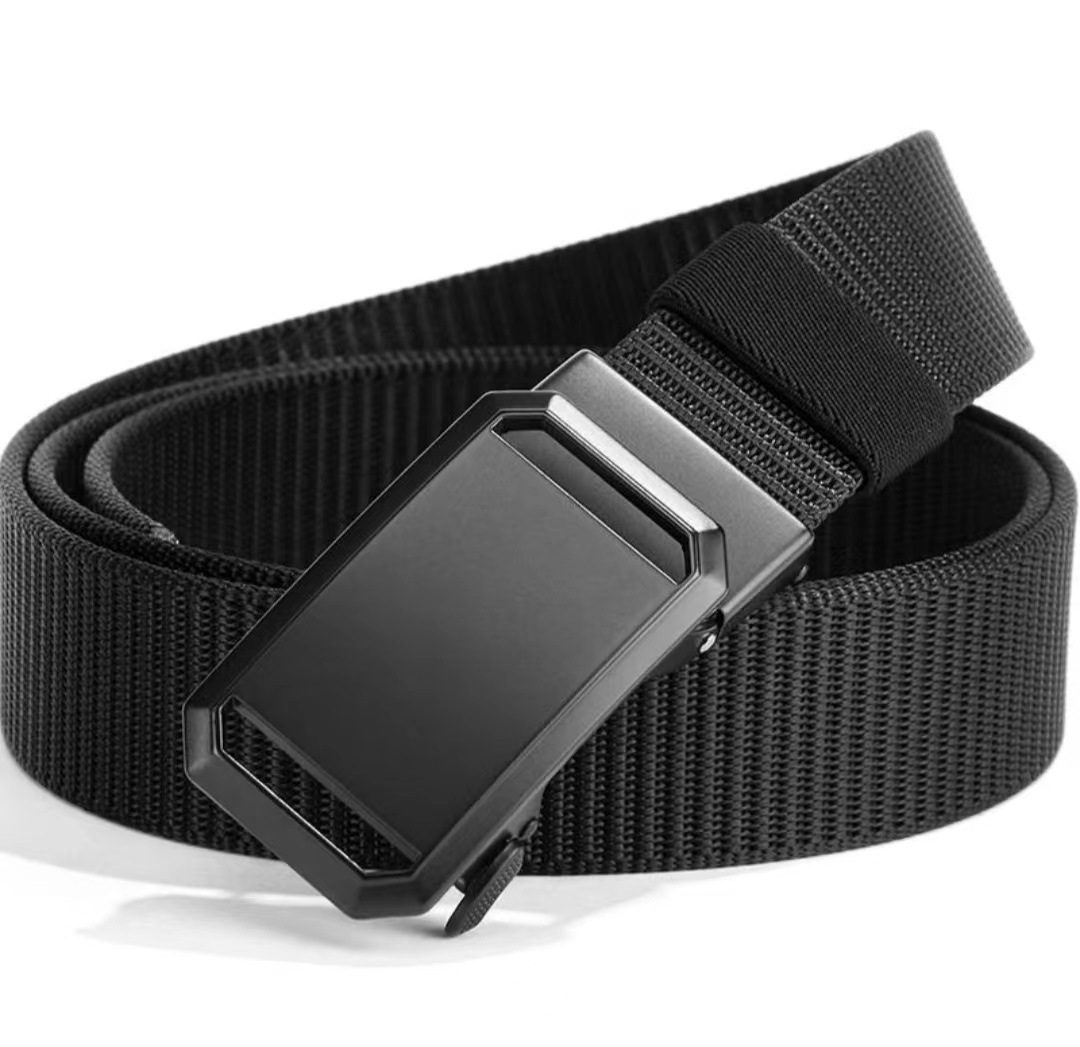 [Durable throughout ten years] Nylon tactical belt classic men's belt automatic buckle work versatile canvas pants work wear