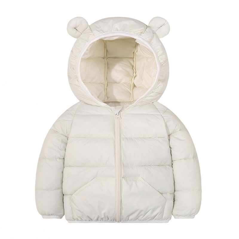 865 nuevo bebé de bolsillo ropa de algodón niños niños niñas ropa de invierno cálida orejas chaqueta con capuz image 5